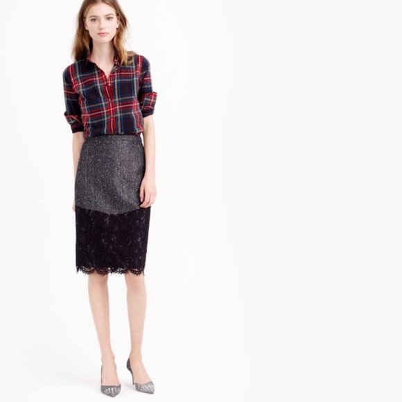 J. Crew Dresses & Skirts - J. Crew The perfect party pencil skirt lace size 4